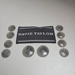 David Taylor Gray Blazer Replacement Buttons Marbled 10-Pc Set Sewing Crafting